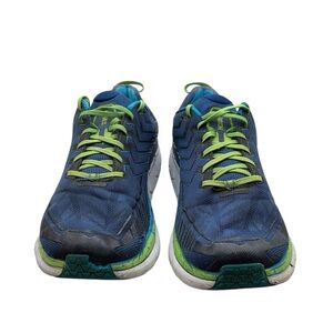 Hoka one one Clifton Blue‎ and Green Athletic Sneakers size 13.5 4 wide